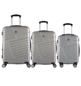 Sada cestovních kufrů TUCCI Boschetti T-0278/3 ABS - stříbrná